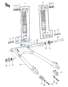 KZ 440 B (B1) drawing SWING ARM_SHOCK ABSORBERS -- 80 B1- -