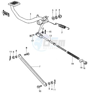 KZ 440 D [LTD BELT] (D1) [LTD BELT] drawing BRAKE PEDAL_TORQUE LINK -- 80 D1- -