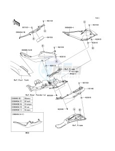 ZX 600 R [NINJA ZX-6R MONSTER ENERGY] (R9FA) R9FA drawing SIDE COVERS