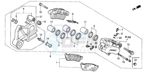 CBR1100XX SUPER BLACKBIRD drawing REAR BRAKE CALIPER