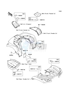 BRUTE FORCE 750 4x4i EPS KVF750GEF EU drawing Labels