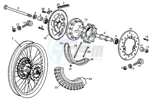 SENDA R - 50 cc drawing REAR WHEEL