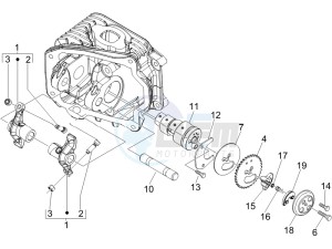 Liberty 125 4t Delivery e3 Single drawing Camshaft - Rocking levers support unit