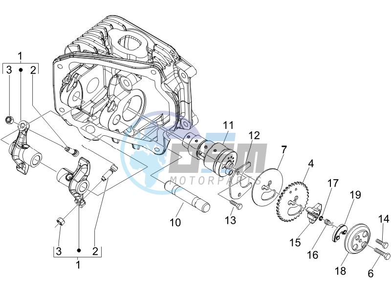 Camshaft - Rocking levers support unit