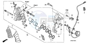 CB600FA3A France - (F / ABS CMF ST 25K) drawing R. FRONT BRAKE CALIPER (CB600FA/FA3)