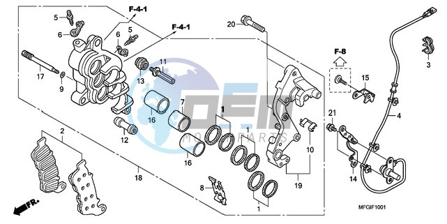 R. FRONT BRAKE CALIPER (CB600FA/FA3)