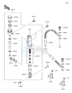 KX85-II KX85DFF EU drawing Rear Master Cylinder