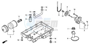 CB500 drawing OIL PUMP/OIL PAN