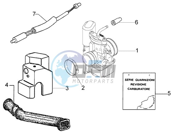 Carburettor  assembly - Union pipe