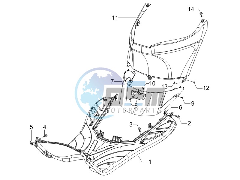 Central cover - Footrests