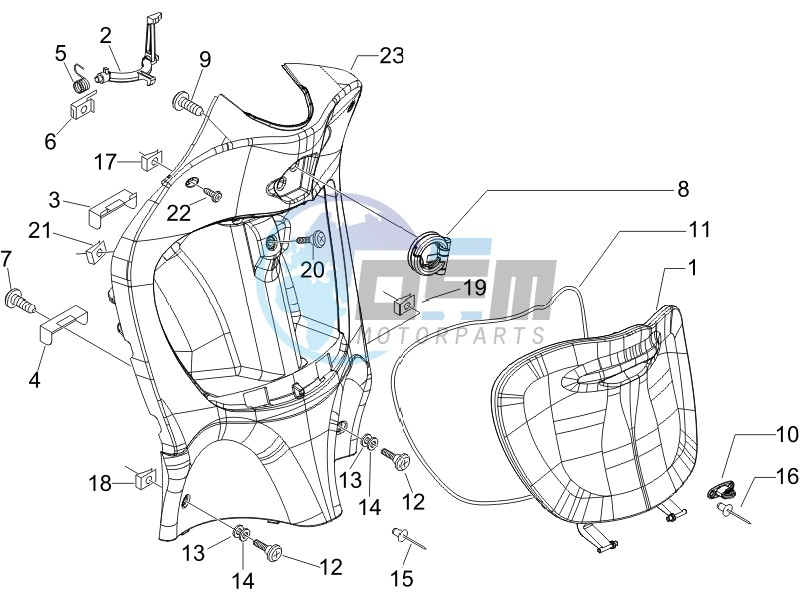 Front glove-box - Knee-guard panel