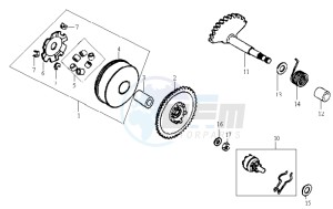 JET SPORT X R 50 drawing DRIVE PULLEY - GEARED SHAFT