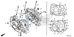 TRX420FE1G TRX420 Europe Direct - (ED) drawing CRANKCASE (TRX420FE1/FM1/FM2/TE1/TM1)