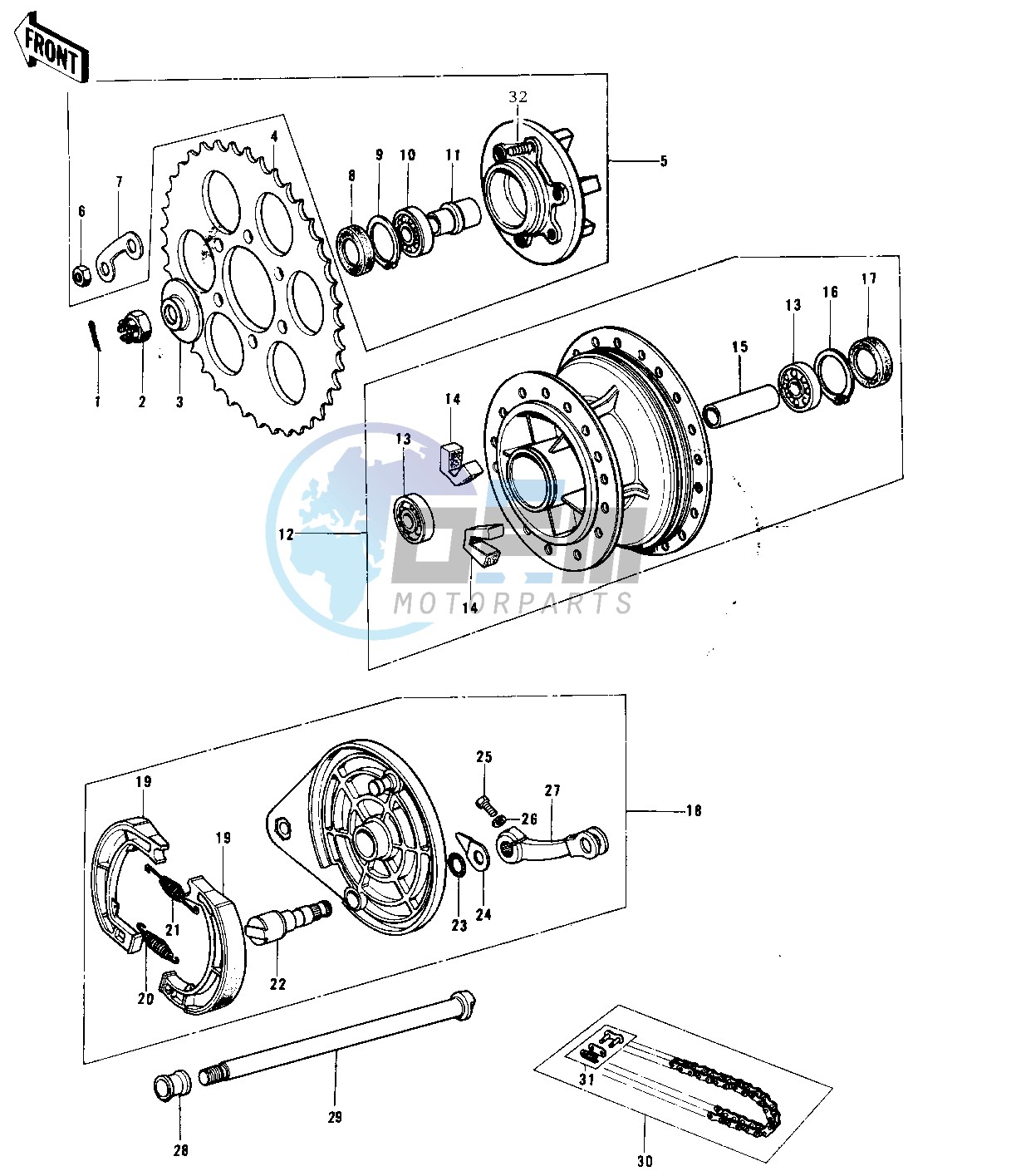 REAR HUB_BRAKE_CHAIN -- 74-76 KX125_A_A3- -