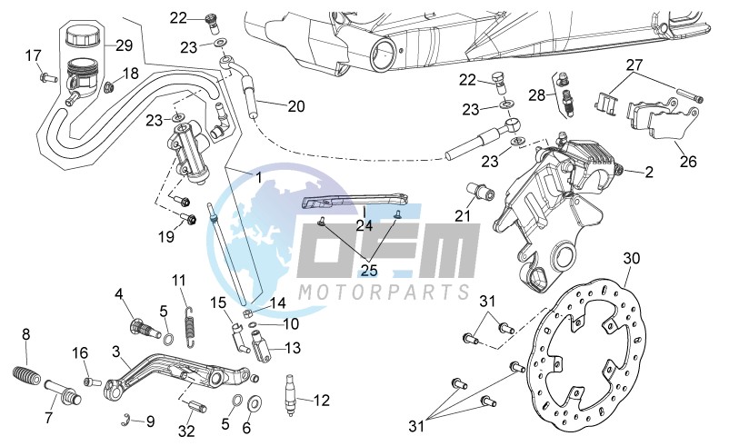 Rear brake system