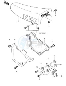 KDX 250 A [KDX250] (A1) [KDX250] drawing SEAT_SIDE COVERS_CHAIN COVER