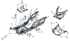 JET 4 50cc 45KMH drawing FOOTREST / FRAME COWLING