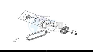 GTS 300I ABS (LN30W9-EU) (L7-M0) drawing MOVABLE DRIVE FACE / GTS 300I ABS (LN30W9-EU) (L7-M0)