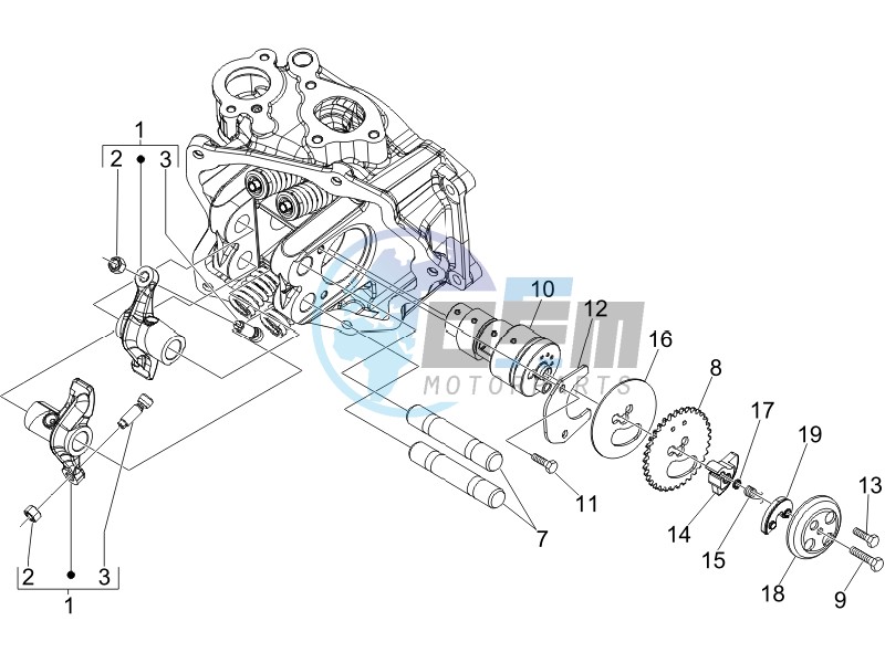 Camshaft - Rocking levers support unit