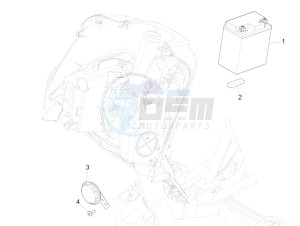 Medley 125 4T ie ABS E4 (EMEA) drawing Remote control switches - Battery - Horn