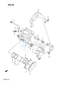 RM125 (E2) drawing REAR CALIPERS (MODEL K)