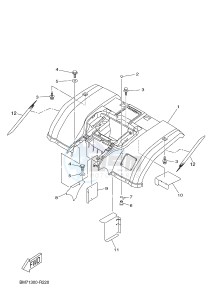 YFM450FWAD GRIZZLY 450 EPS (BM71) drawing REAR FENDER