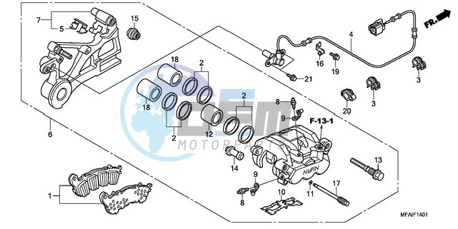 REAR BRAKE CALIPER (CBF1000A/T/S)