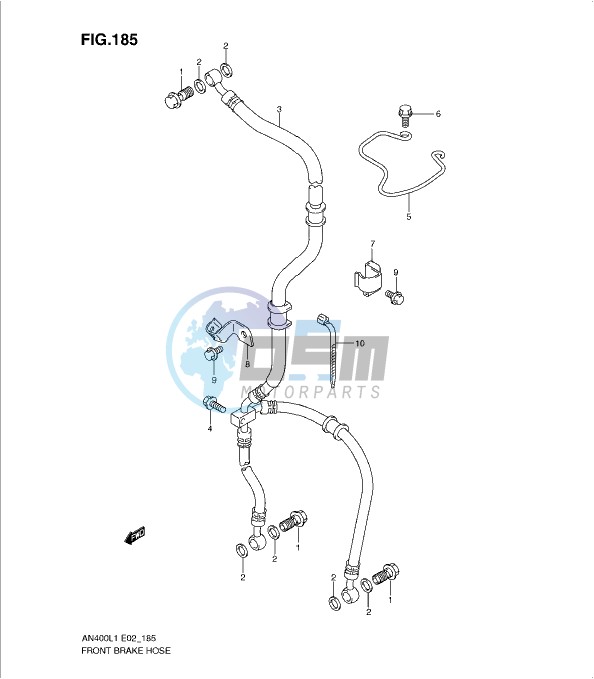 FRONT BRAKE HOSE (AN400L1 E19)