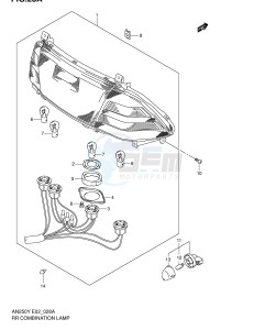 AN250 (E2) Burgman drawing REAR COMBINATION LAMP (MODEL K1 K2)