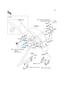 EX 650 A [NINJA 650R] (A6F-A8F) A6F drawing FRONT FENDER-- S- -