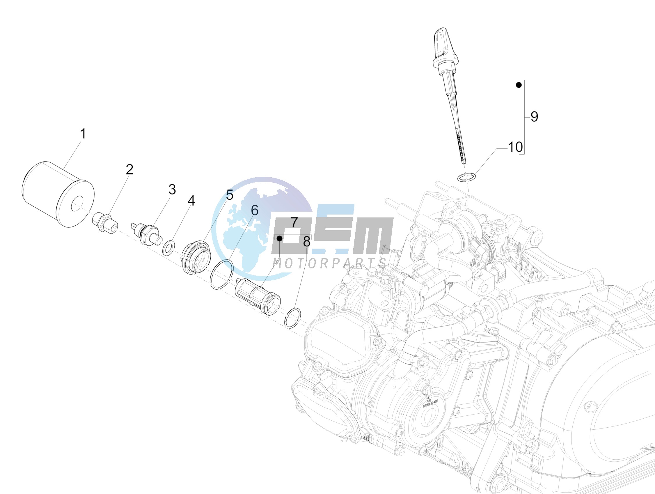 Flywheel magneto cover - Oil filter