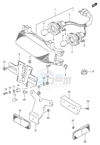 GSX-R1100W (E2) drawing TAIL LAMP (MODEL T V W)