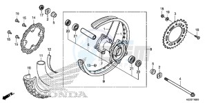 CRF250LD CRF250L UK - (E) drawing REAR WHEEL (CRF250L)