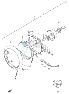 VS600GL (E2) INTRUDER drawing HEADLAMP (MODEL S)