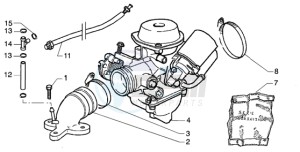 Beverly 125 drawing Carburettor