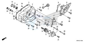 CRF450RG CRF450R Europe Direct - (ED) drawing LEFT CRANKCASE COVER