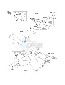 KX 250 T [KX250F] (7F) T7F drawing SIDE COVERS