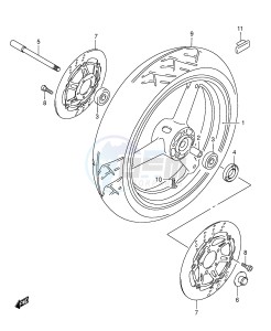 GSX750F (E2) drawing FRONT WHEEL