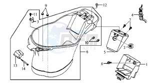 JET EURO X 50 25 KMH E2 drawing HELMET BOX