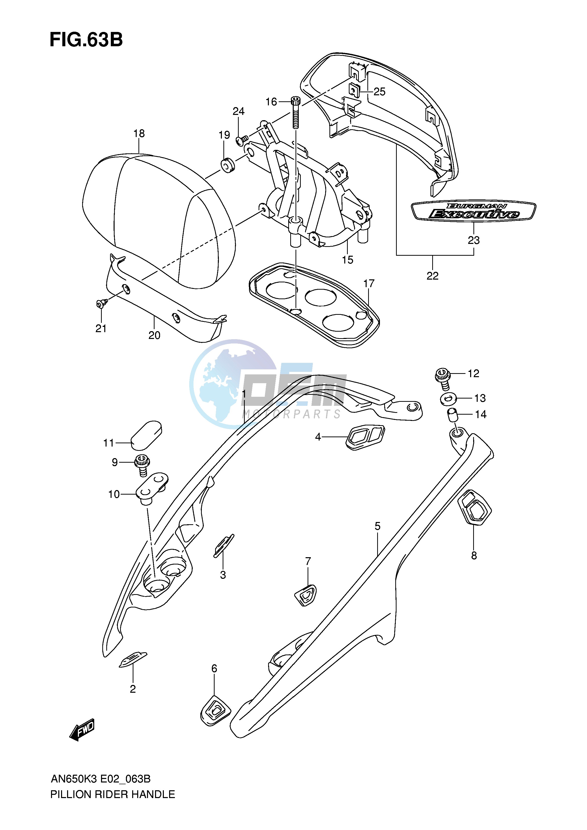 PILLION RIDER HANDLE (AN650AK5)