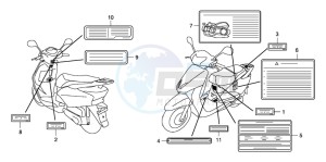 NHX110WH drawing CAUTION LABEL