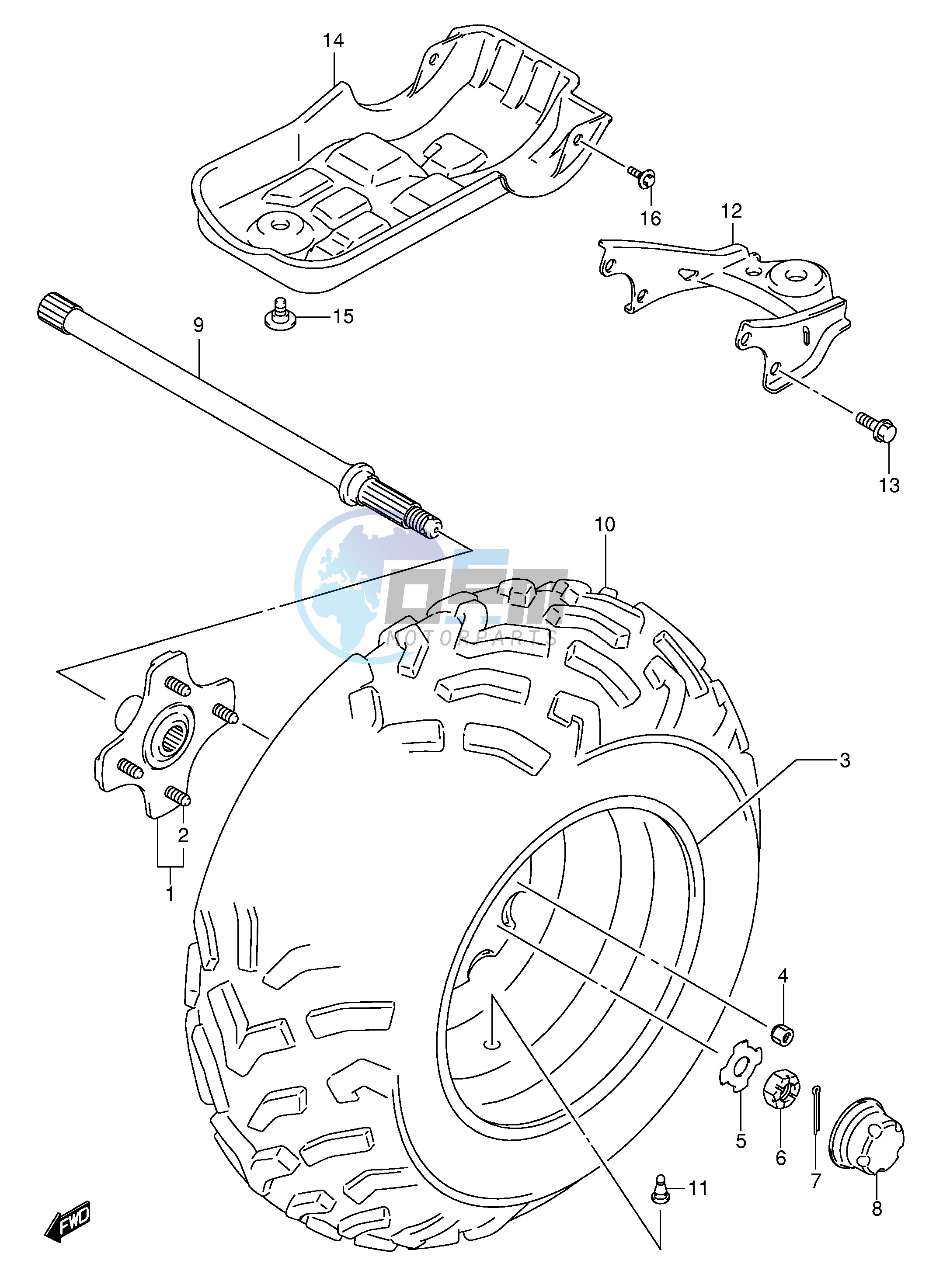 LEFT REAR WHEEL (MODEL K4 K5)