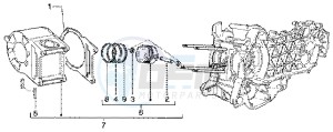 Super Hexagon 125 gtx 12 inch drawing Cylinder-piston-wrist pin assy