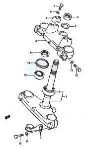 RM125 (G-H-J) drawing STEERING STEM (MODEL J)