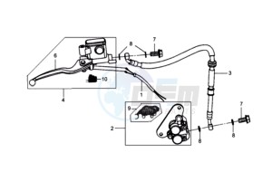 JET EURO X 100 L6 drawing BRAKE CALIPER FOR / BRAKE LEVER / BRAKE LINES