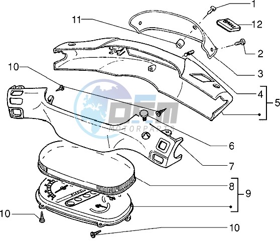 Speedometers Kms. - handlebar cover