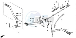 NSR50F drawing PEDAL/KICK STARTER ARM