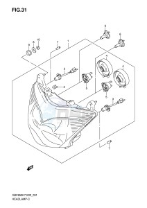 GSF650 (E2) Bandit drawing HEADLAMP (GSF650SK7 SK8 SUK7 SUK8 SAK7 SAK8 SUAK7 SUAK8)