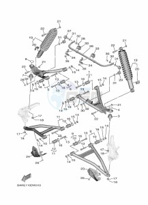 YXF850E YXF85WPAM (BARE) drawing FRONT SUSPENSION & WHEEL