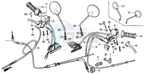 SH50 SCOOPY drawing HANDLE LEVER/SWITCH/ CABLE